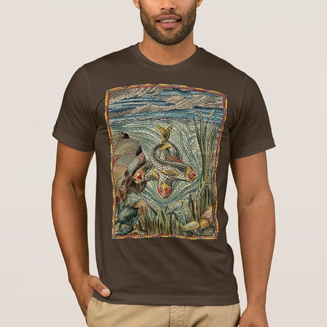 camiseta de pez mosaico (Anverso)