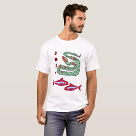 Camiseta de pez serpiente para Año Nuevo masculino