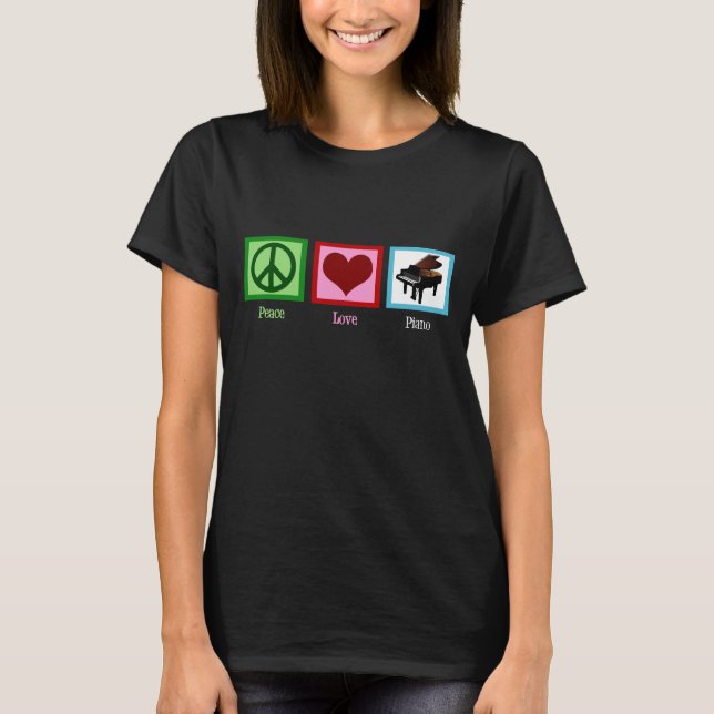 Camiseta de piano de amor por la paz (Anverso)