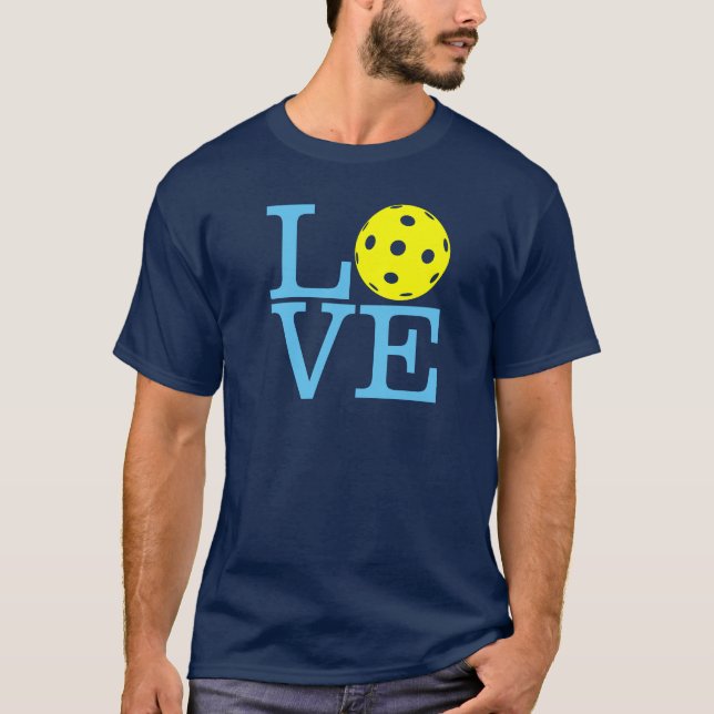 Camiseta de Pickleball: Azules marinos del "AMOR" (Anverso)