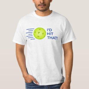 Camiseta de Pickleball: "Golpearía eso!" (Blanco)