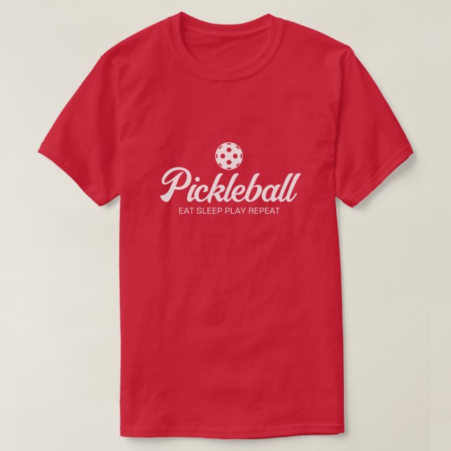 Camiseta de pickleball rojo para hombres (Diseño del anverso)