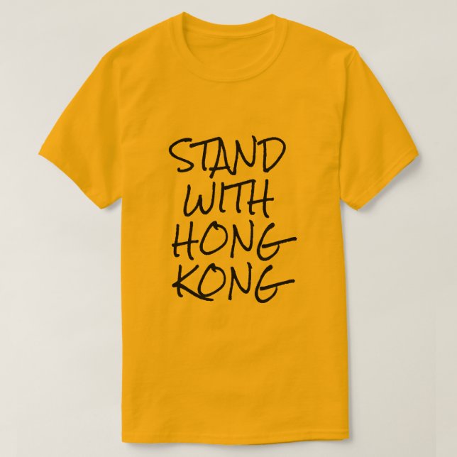 Camiseta De pie con el amarillo de Hong Kong (Diseño del anverso)