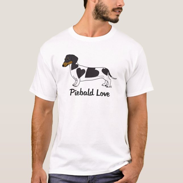 Camiseta de Piebald Love Dachshund (marcas negras) (Anverso)