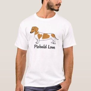 Camiseta de Piebald Love Dachshund (marcas rojas)