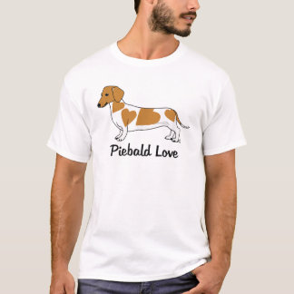 Camiseta de Piebald Love Dachshund (marcas rojas)