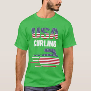 Camiseta de piedra de curling de Usaeam Regalo de 
