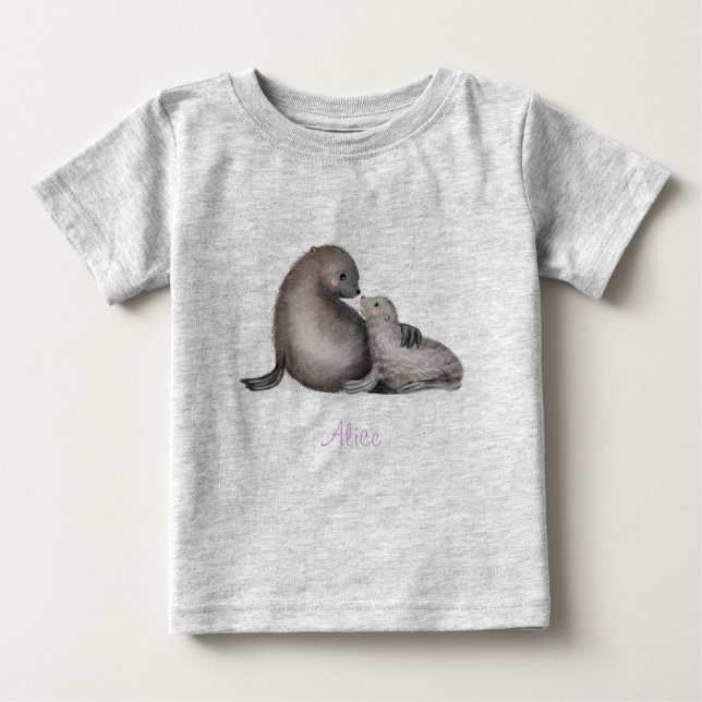 Camiseta de piel de madre y bebé (color) (Anverso)