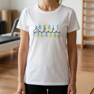 Camiseta de Pilates con cita Inhalar Exhalar