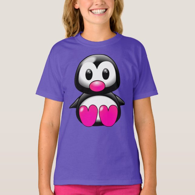 Camiseta de pingüino blanco y negro (Anverso)