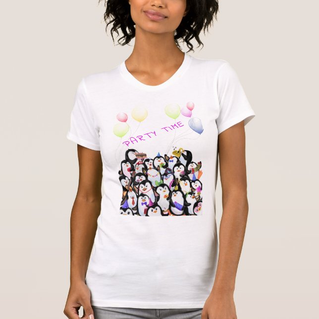 Camiseta de pingüino fiesta - Personalizado Texto (Anverso)