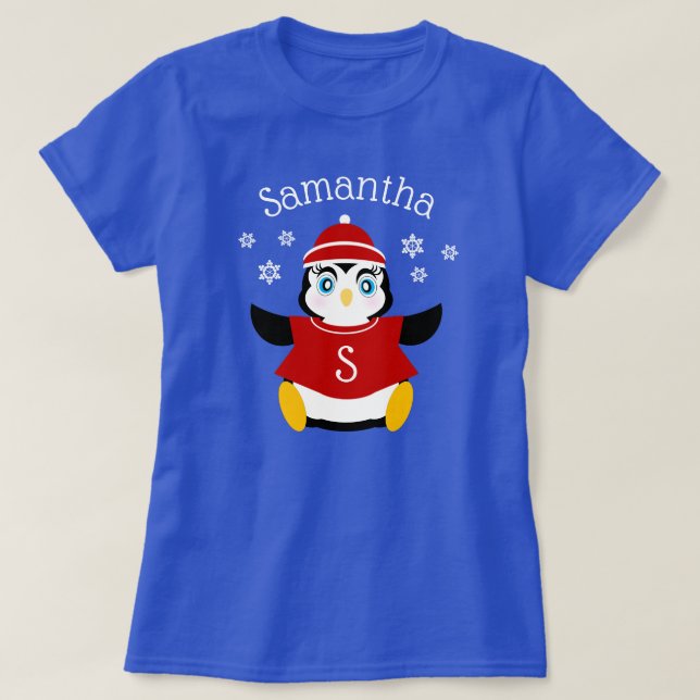Camiseta de pingüino personalizada (Diseño del anverso)