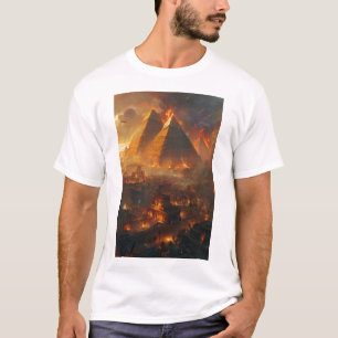 Camiseta de pintura al óleo de una ciudad futurist