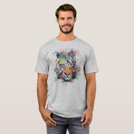 Camiseta de pintura de arte abstracto de tigres