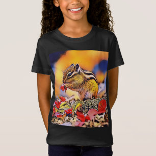 Camiseta de pintura de arte digital de ardilla
