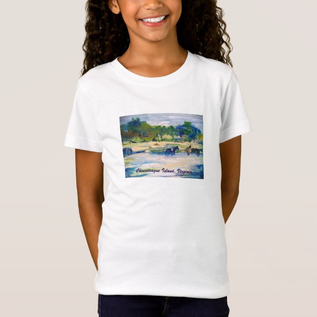Camiseta de pintura de caballos de Chincoteague Is (Anverso)