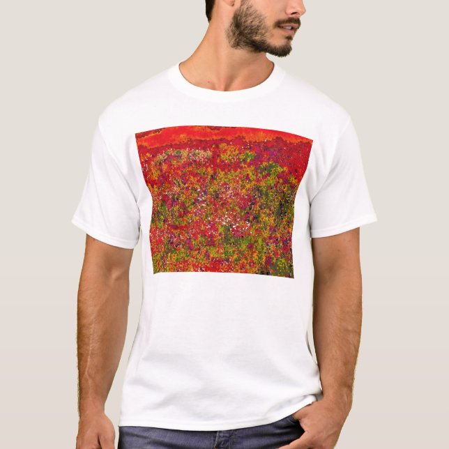 Camiseta de pintura de campo de flores silvestres (Anverso)