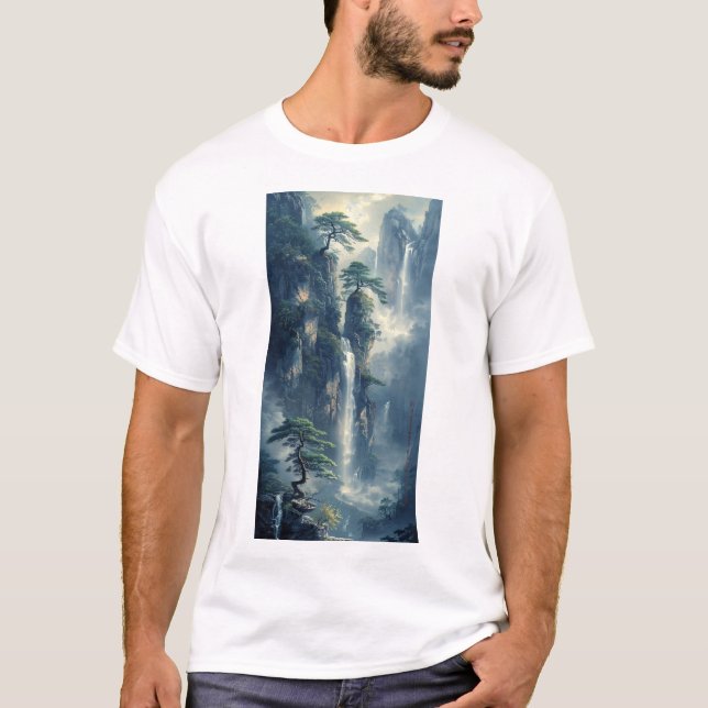 Camiseta de pintura de paisajes antiguos al estilo (Anverso)