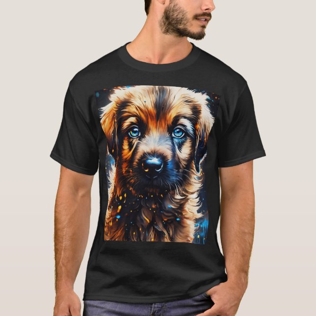 Camiseta de pintura de perro colorida y adorable