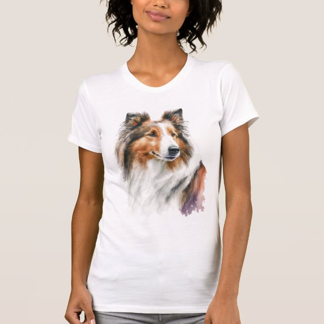 Camiseta de pintura de Sable Sheltie (Anverso)