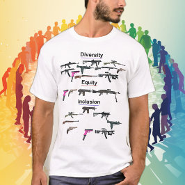 Camiseta de pistola de diversidad, equidad e inclu