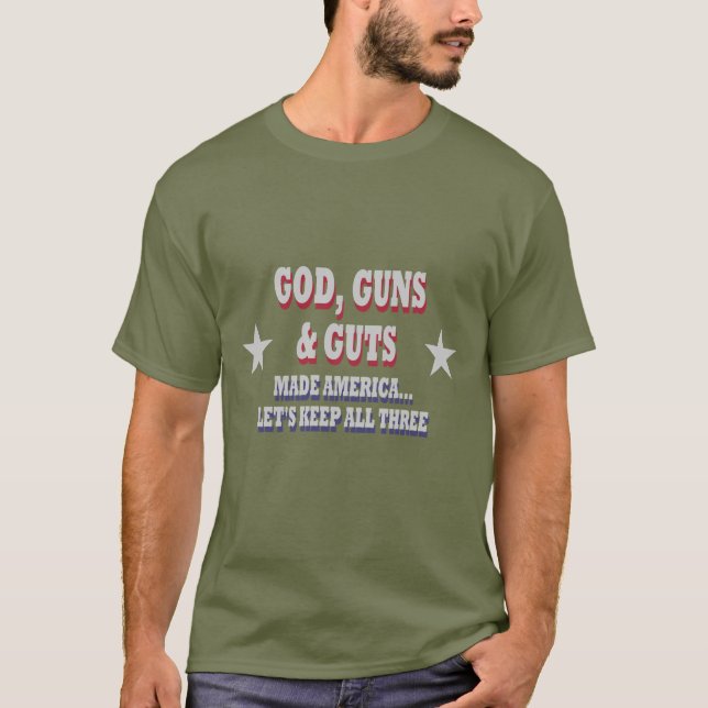 Camiseta de pistolas y cuchillas de Dios (Anverso)