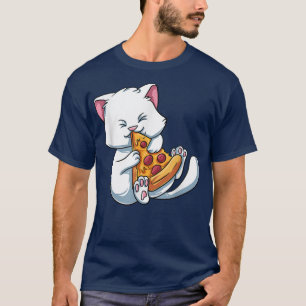 Camiseta De Pizza De Comer Gato
