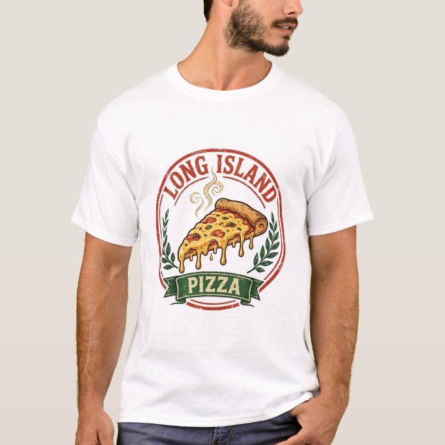 Camiseta de Pizza de Long Island - NY Slice (Anverso)