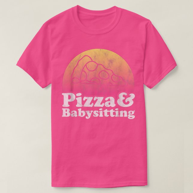 Camiseta de pizza y canguro o niñera (Diseño del anverso)