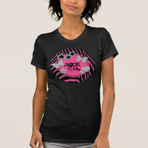 Camiseta de plata negra rosada de la estrella del