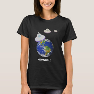 Camiseta de platillos voladores alrededor del mund