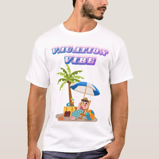 Camiseta de playa Boys Vacation Vibe | Vacaciones  (Anverso)