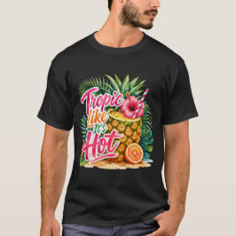 Camiseta de playa de verano tropical.