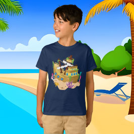 Camiseta de playa divertida para niños con naufrag