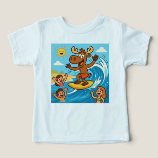 Camiseta de playa Moose llena de acción para niños