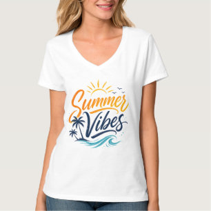 Camiseta de playa olas costeras vibraciones de ver