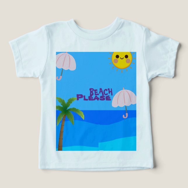 Camiseta de playa para niños pequeños – Océano sol (Diseño delantero )