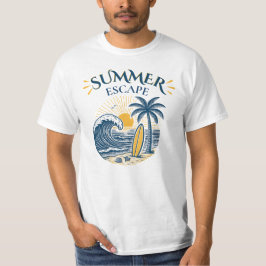 Camiseta de playa Summer Escape | Diseño de surf y