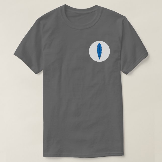 Camiseta de plumas azules de clan SCA (Diseño del anverso)