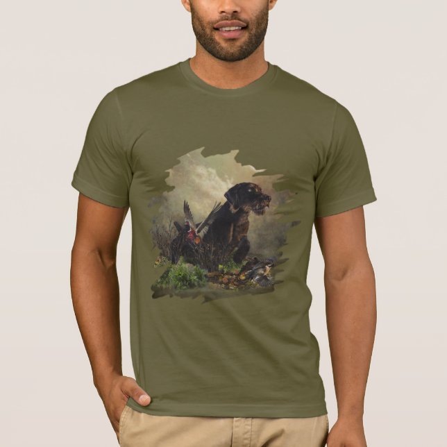 Camiseta de Pointer de Pelo Cabeludo Alemán (Anverso)