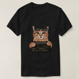 Camiseta de policía con foto divertida de gato