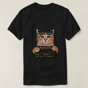 Camiseta de policía con foto divertida de gato