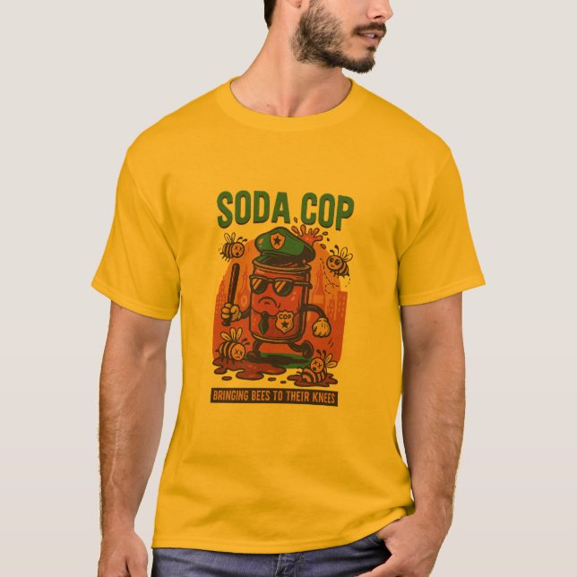 Camiseta de policía de soda Fizz Force – Divertida (Anverso)