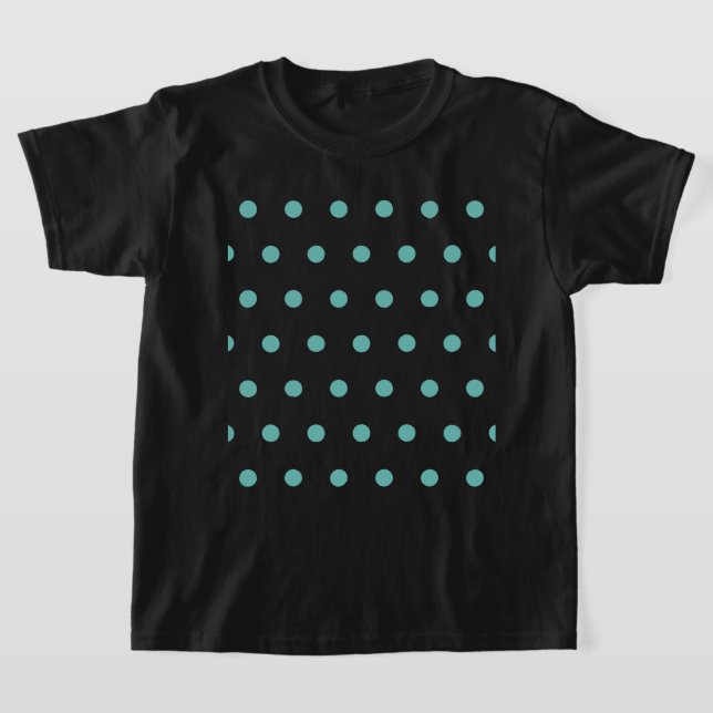 Camiseta de Polka Dot Kid (Negro y Aqua) (Distribución)