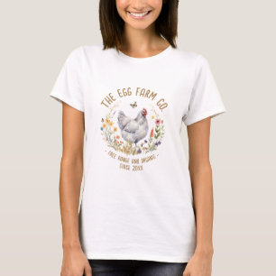 Camiseta de Pollo de Corral Gallina Gris Pradera d