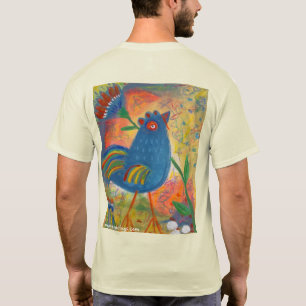 Camiseta de pollo y flores