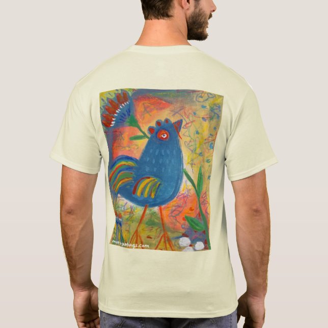 Camiseta de pollo y flores (Reverso)