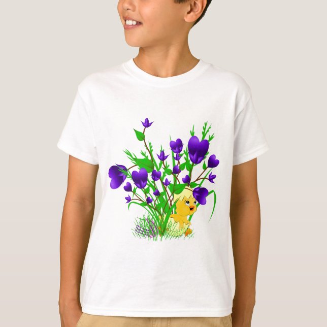 Camiseta de polluelos de Pascua que florece (Anverso)