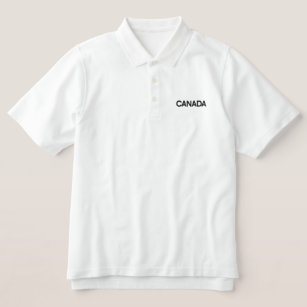 Camiseta de polo clásica blanca bordada CANADÁ neg