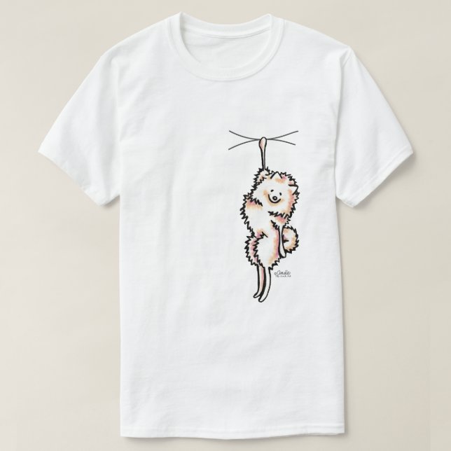 Camiseta de Pomerania Blanca Clingy (Diseño del anverso)